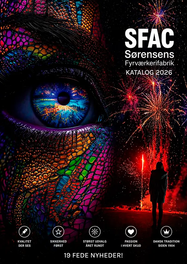 SFAC fyrværkerikatalog 2026 – forside