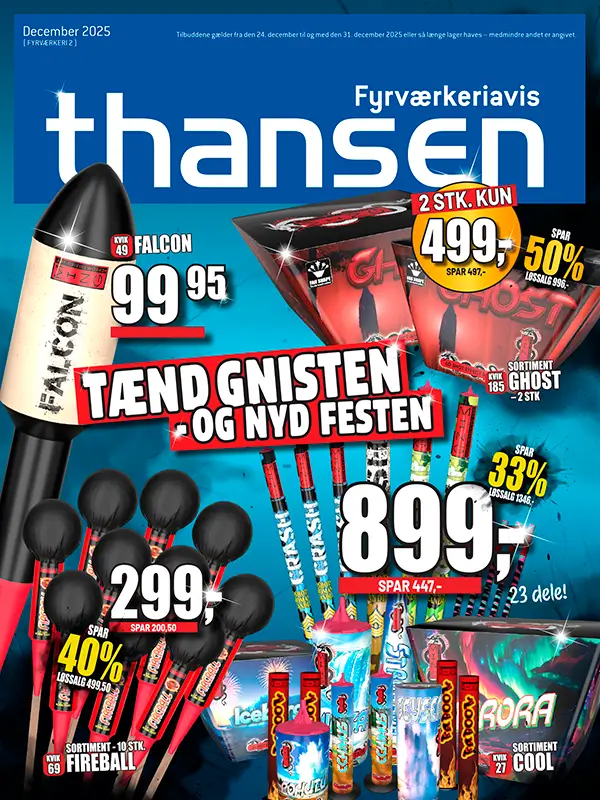 Thansen fyrværkerikatalog (efter jul) – forside