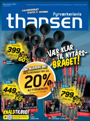 Thansen fyrværkerikatalog 2023 (før jul) – forside