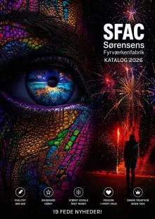 SFAC fyrværkerikatalog 2026 – forside